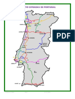 Rede de autoestradas de Portugal em um mapa