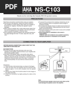 Yamaha NSC 103 Owners Manual