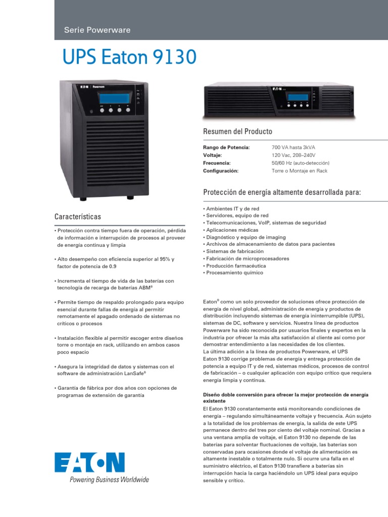 Brochure Ups 9130 PDF | PDF | Servidor (Computación) | Ingeniería ...