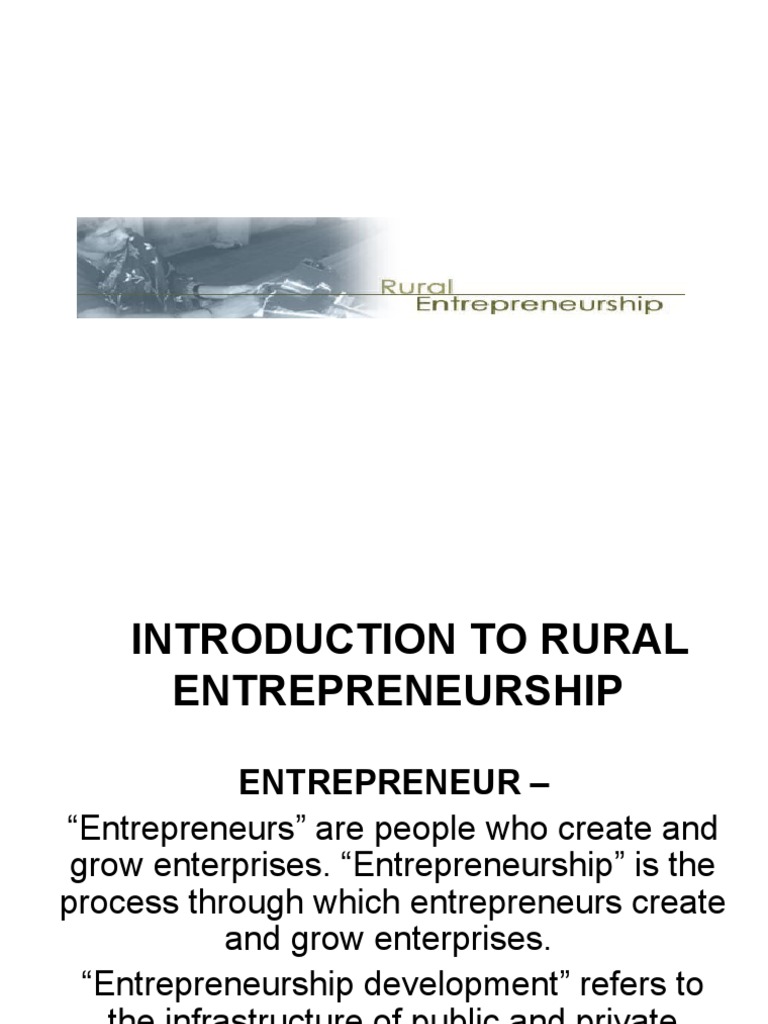 phd thesis on rural entrepreneurship