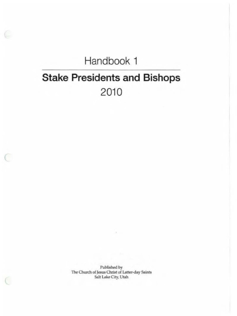 LDS Handbook 1 2010 PDF Religious Organizations Christian Movements