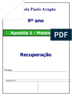 Apostila de Matemática para Recuperação do 9o Ano