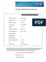 Driving License Registration Details: Reference Number