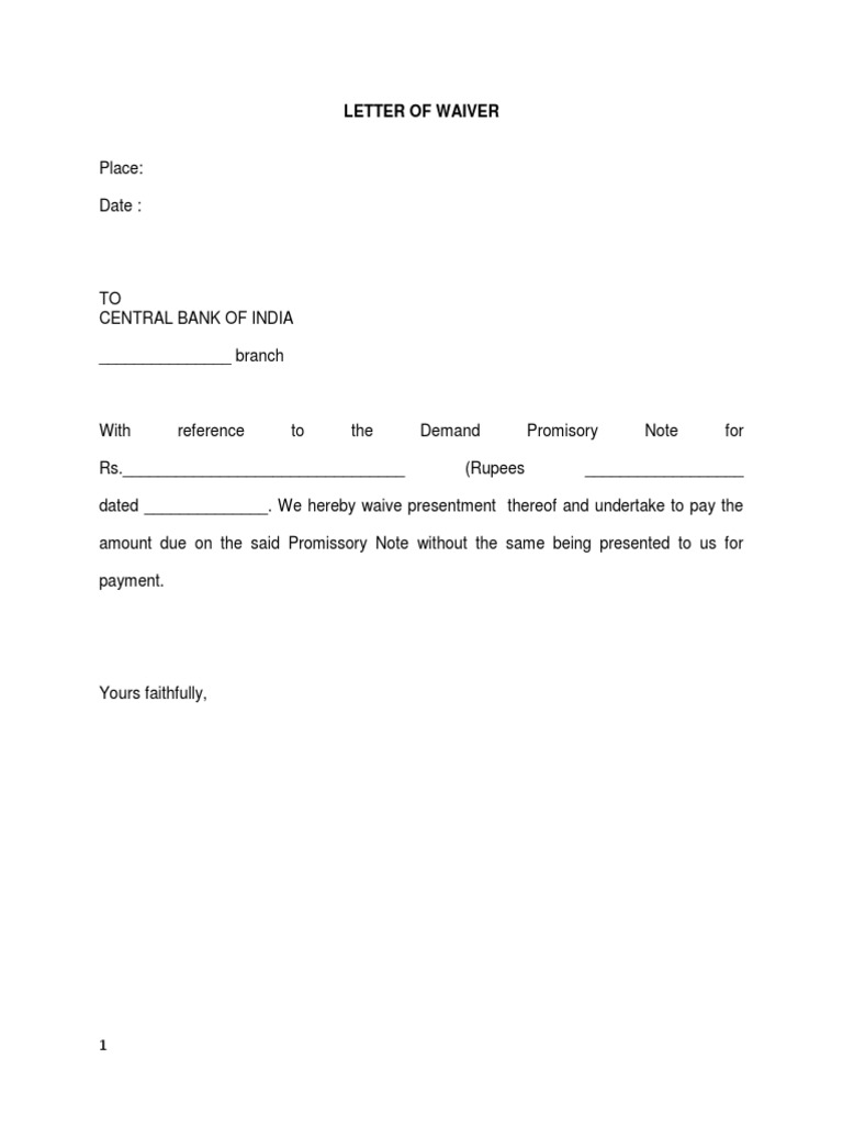 Letter of Waiver | PDF
