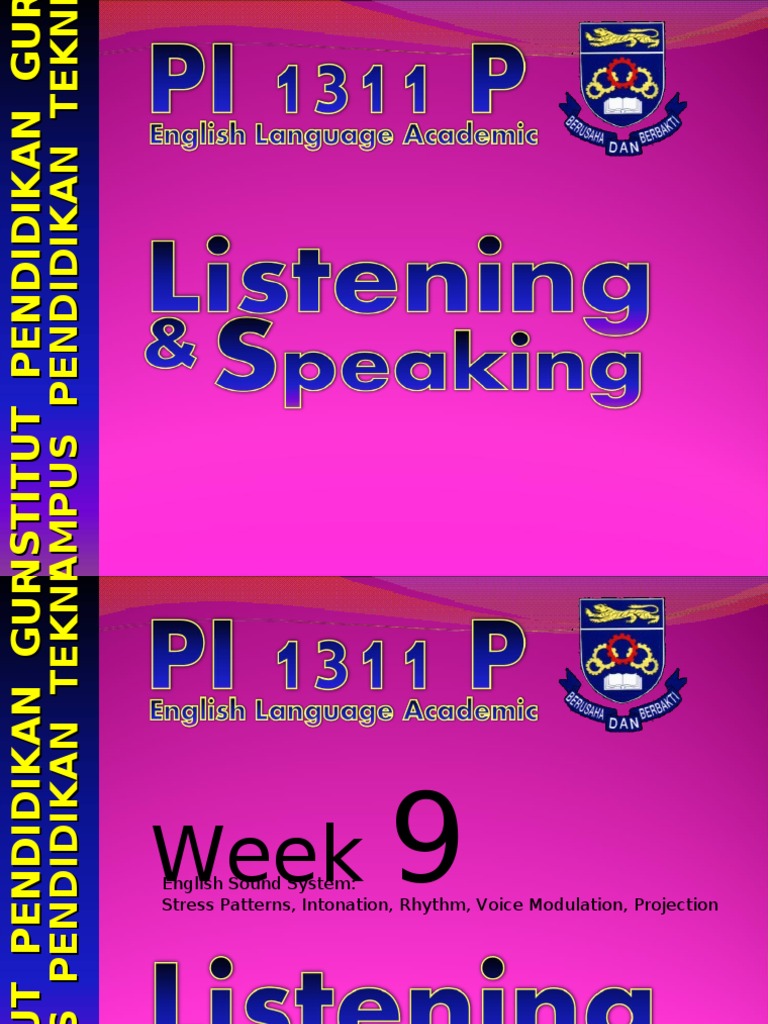 Week Stress Intonation Rhythm Pdf