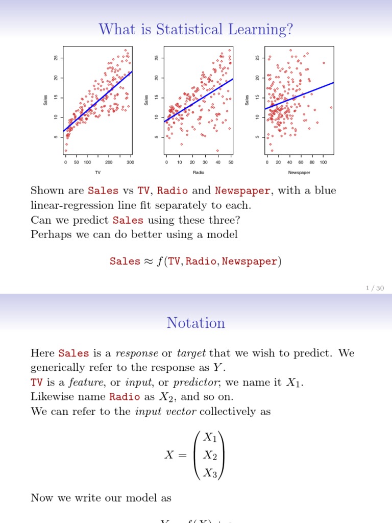 2 Statistical Learning-Handout | PDF