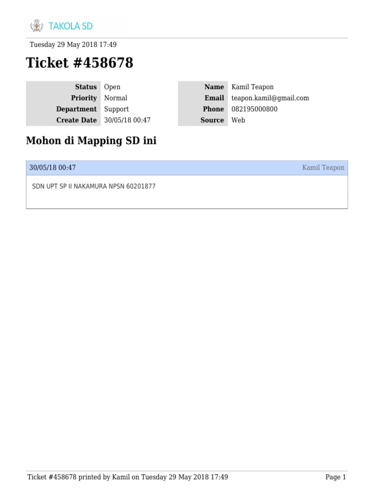 Ticket 458678 Mohon Di Mapping Sd Ini Pdf