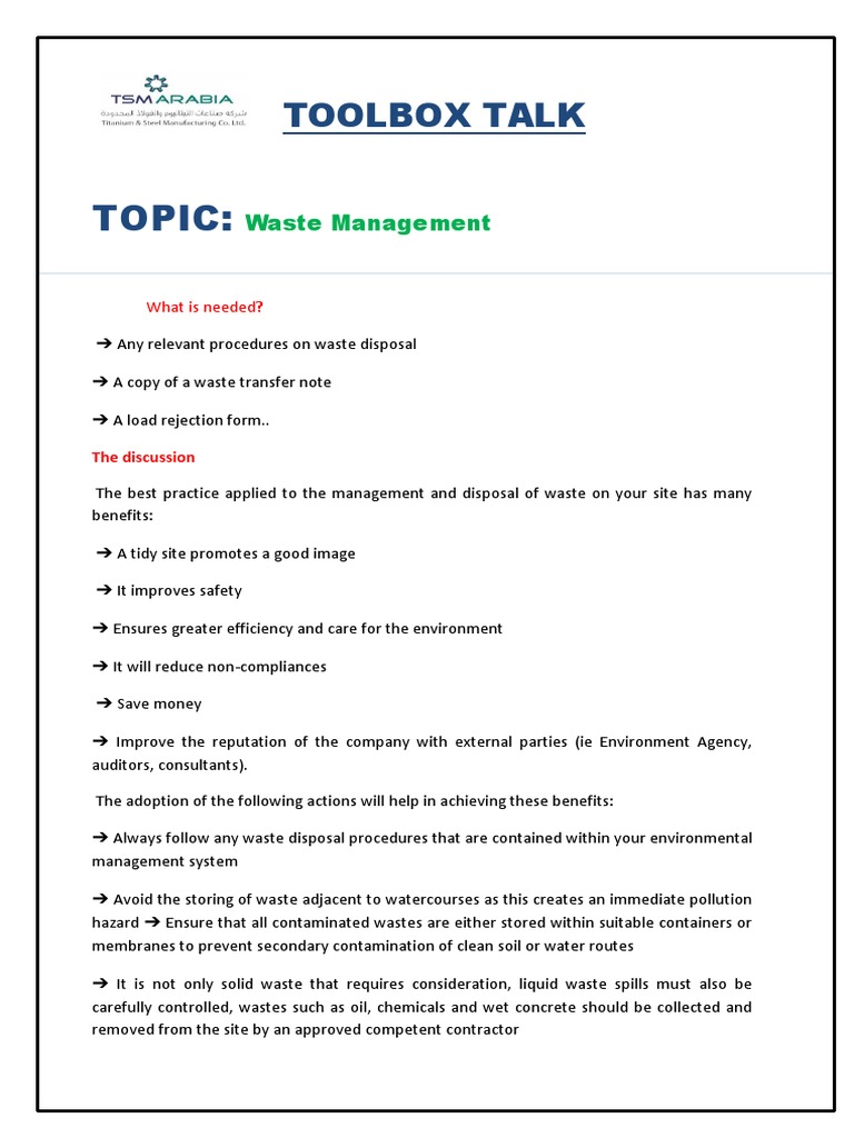 Waste Disposal PDF