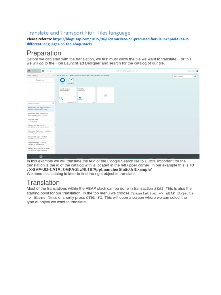 Translate and Transport Fiori Tiles Language | PDF | Translations |  Computing