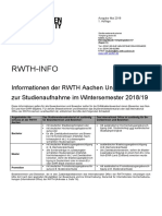 RWTH+Info+Studienaufnahme+SoSe+2018 Neu
