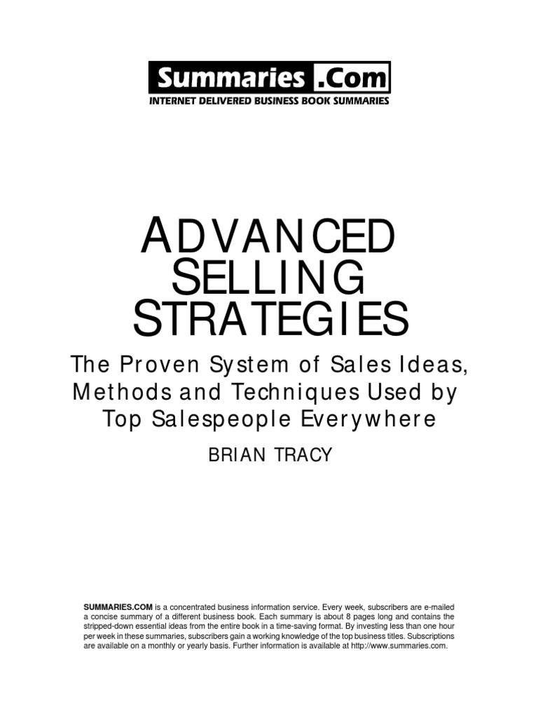 Advanced Selling Strategies PDF | PDF | Sales | Goal
