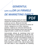 Managementul Datelor La Firmele de Marketing Direct