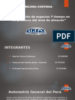 Optimización de espacios y tiempos en los procesos del área de almacén de Automotriz General del Perú S.A