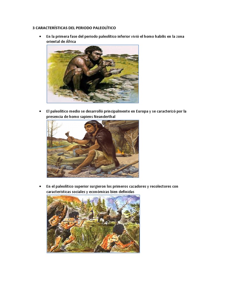 3 Características Del Periodo Paleolítico | PDF