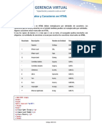 Entidades, Símbolos y Caracteres