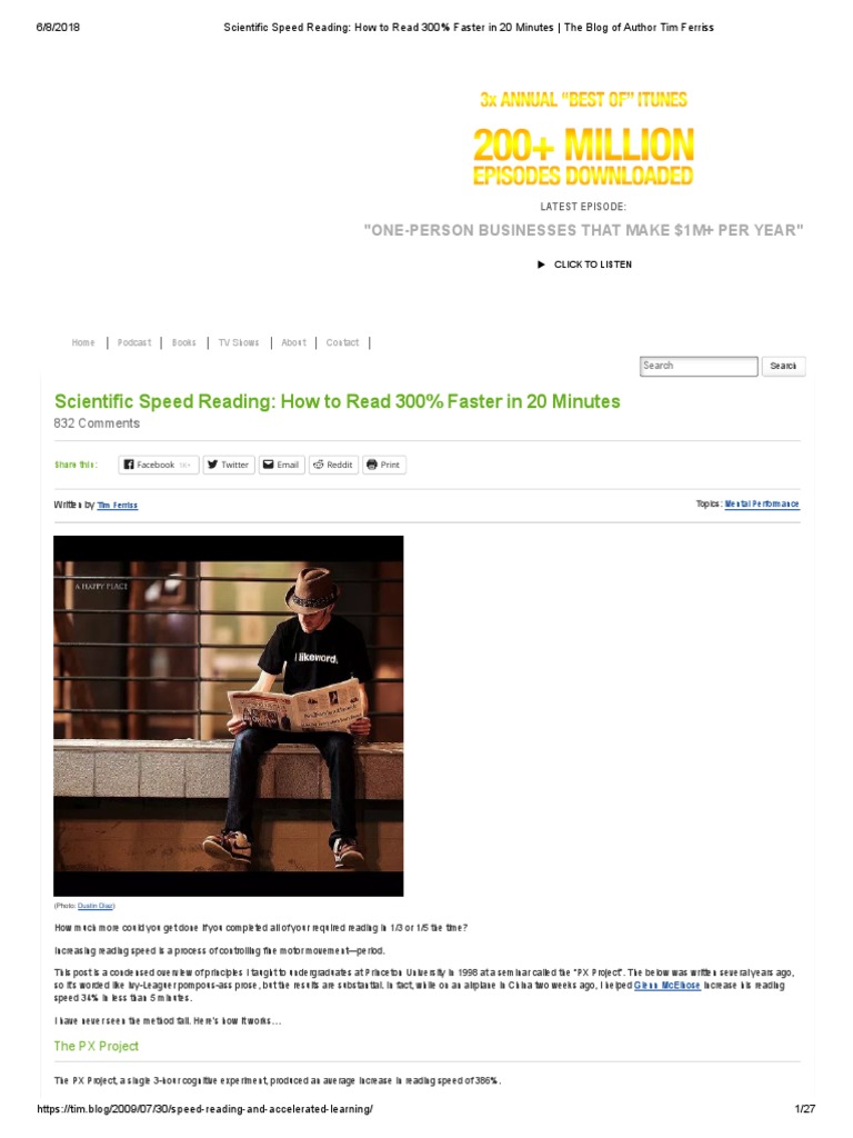 Scientific Speed Reading - How To Read 300% Faster in 20 Minutes - The ...