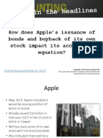 Apple Bond Issue and Stock Buyback
