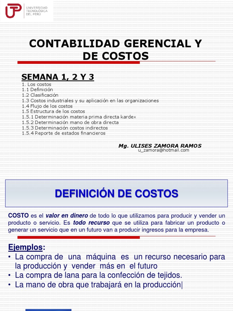 Semana 1 - 2 - 3 Contabilidad Gerencial y de Costos-1 | PDF | Costo ...