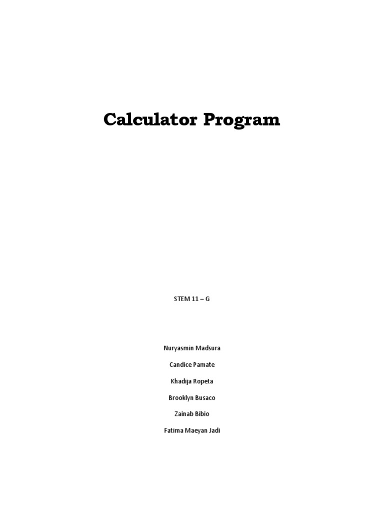 Basic Calculator Program Overview | PDF | Career & Growth | Business