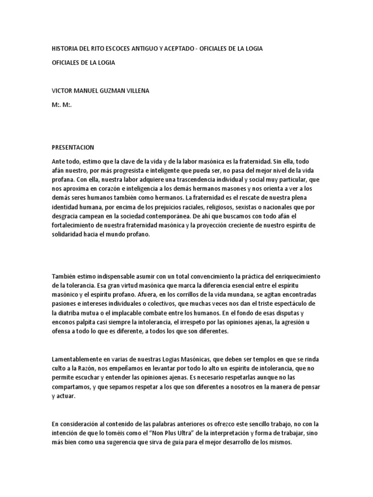 Historia Del Rito Escoces Antiguo y Aceptado Descargar gratis PDF