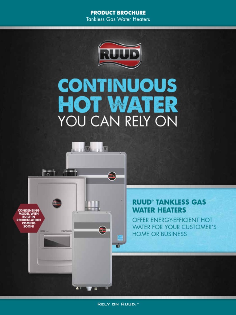 RUUD Tankless Water Heater Water Heating Hvac Free 30day Trial