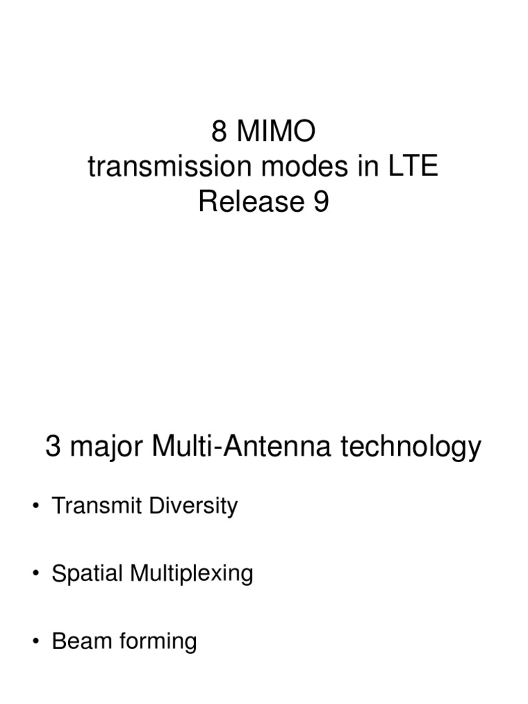 LTE MIMO Transmission Modes Overview | PDF | Mimo | Multiplexing