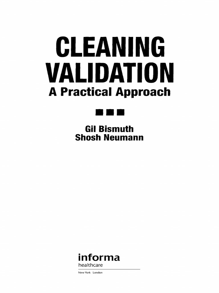 Cleaning Validation a Practical Approach Verification And Validation