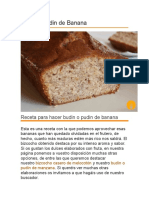 Budin o Pudin de Banana