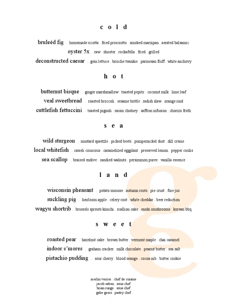 Seasonal Fine Dining Menu Highlights | PDF