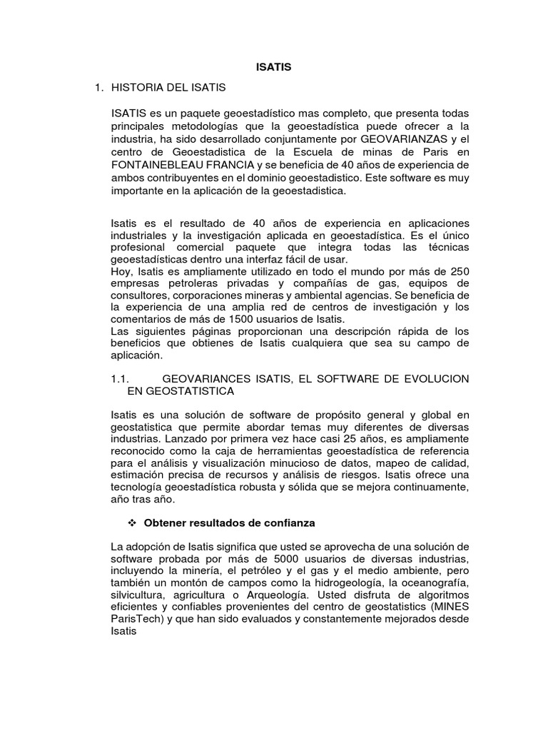 Isatis: Software Geoestadístico Integral | PDF | Minería | Software