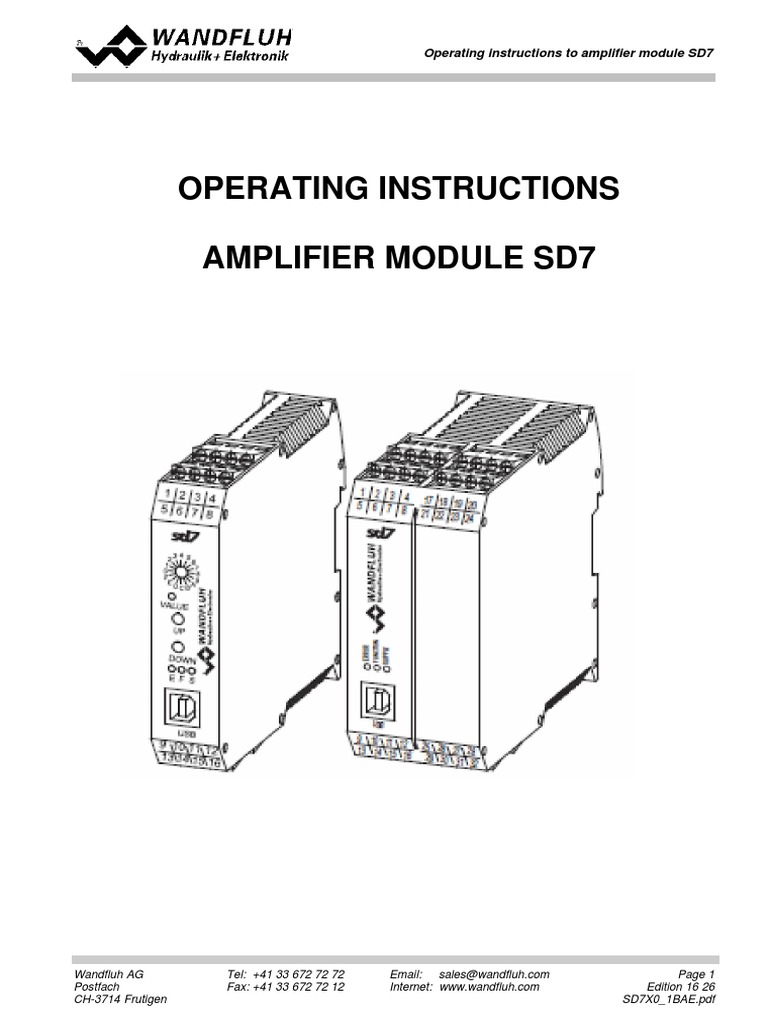 Operating Instructions To Amplifier Module SD7 | PDF | Parameter ...