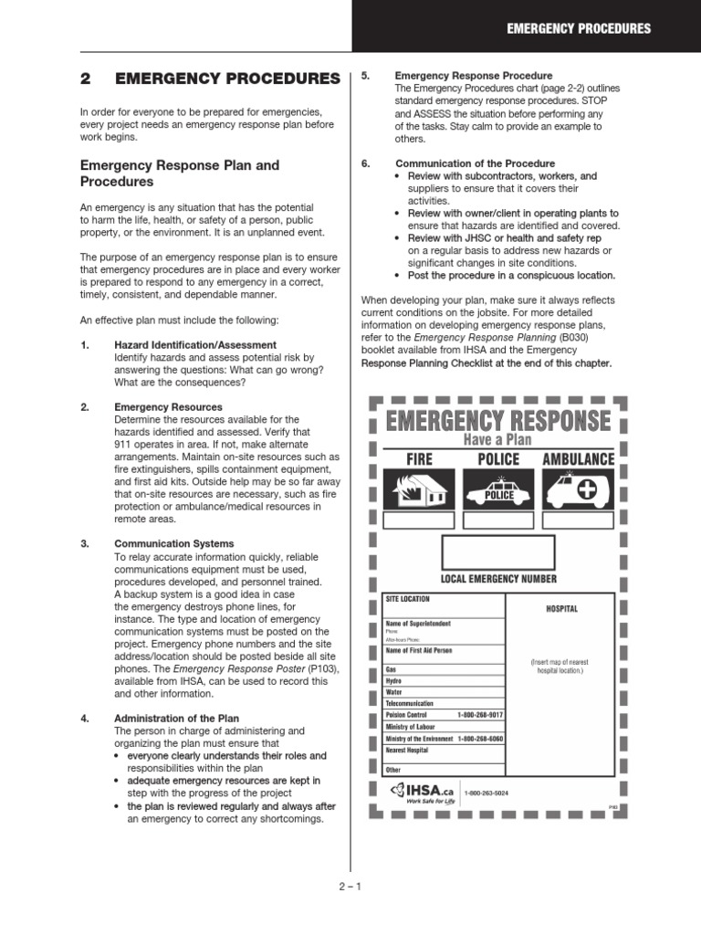Emergency Procedures PDF Emergency Hazards