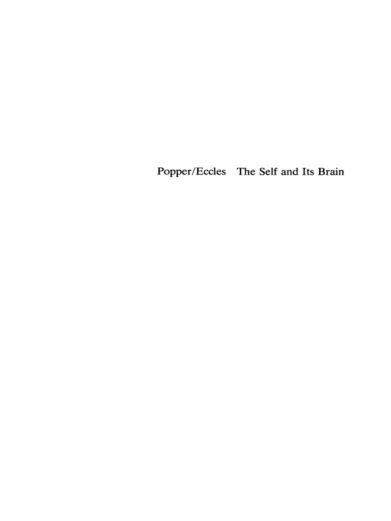 Popper/Eccles The Self and Its Brain | PDF | Cerebrum | Memory
