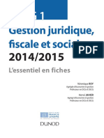 DSCG 1 - Gestion Juridique Fiscale Et Sociale - Fiches - 2014 - 4e Éd