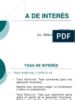 Tasas de Interés