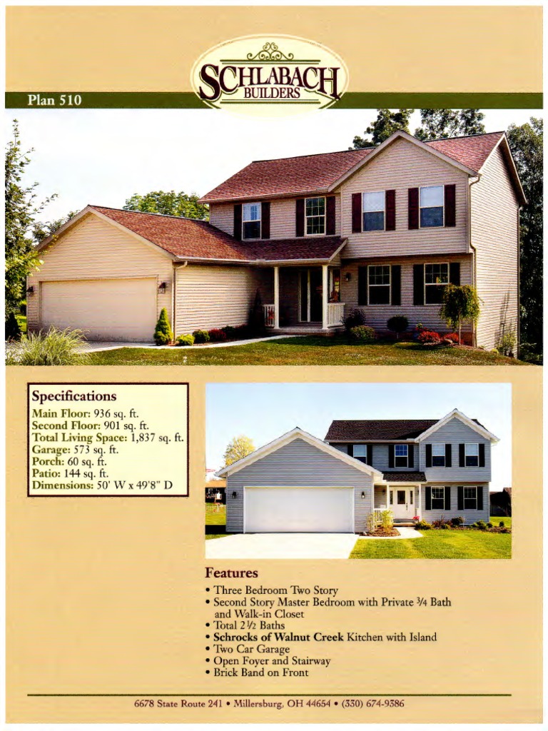 Schlabach Builders Two Story Home Plans PDF Domestic Life Components