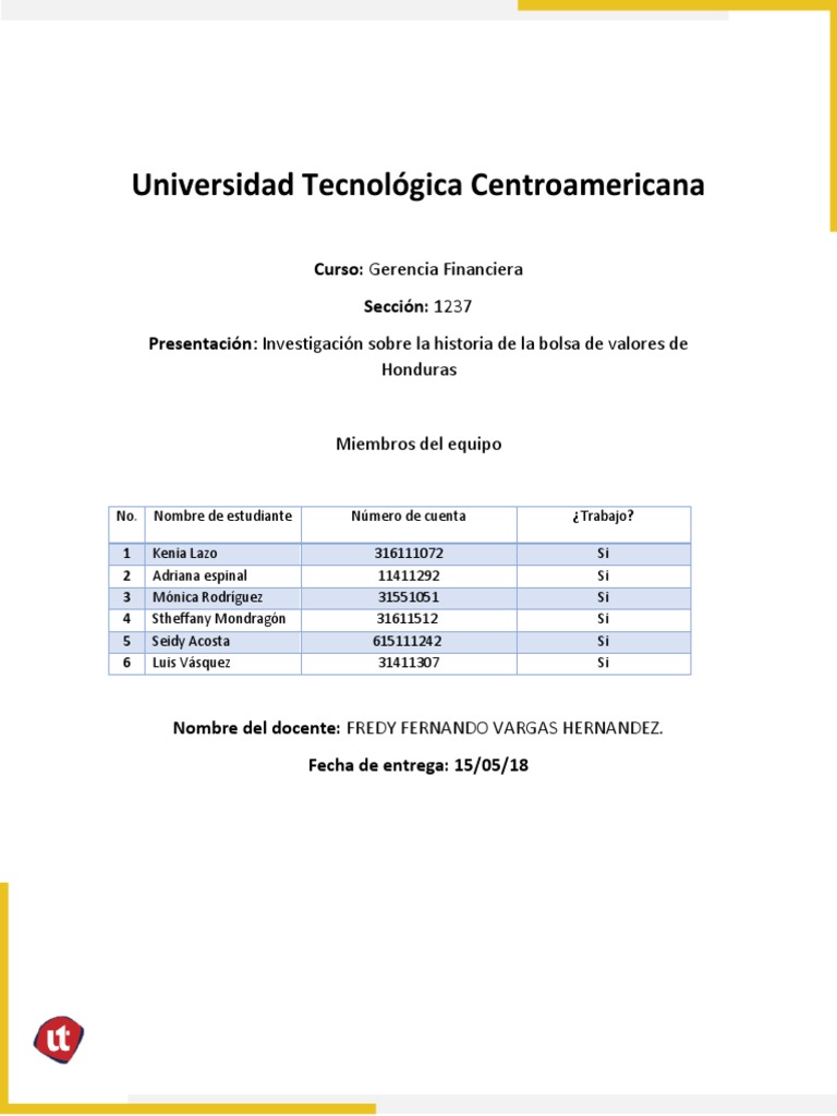 Historia de la Bolsa de Valores en Honduras | PDF | Bolsa | Honduras