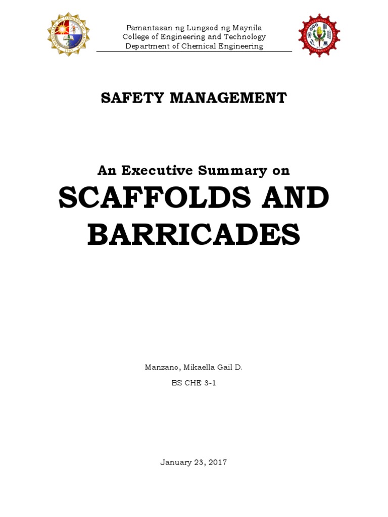 Scaffolds And Barricades Pdf Scaffolding Nature