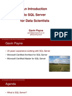 An Introduction to SQL Server for Data Scientists - Gavin Payne.