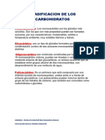 Clasificacion de Los Carbohidratos