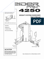 Weight System Exerciser User's Manual:, - Caution