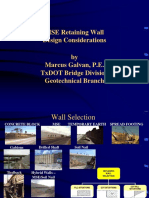 Mse Retaining Wall Design Considerations by Marcus Galvan, P.E. Txdot Bridge Division Geotechnical Branch