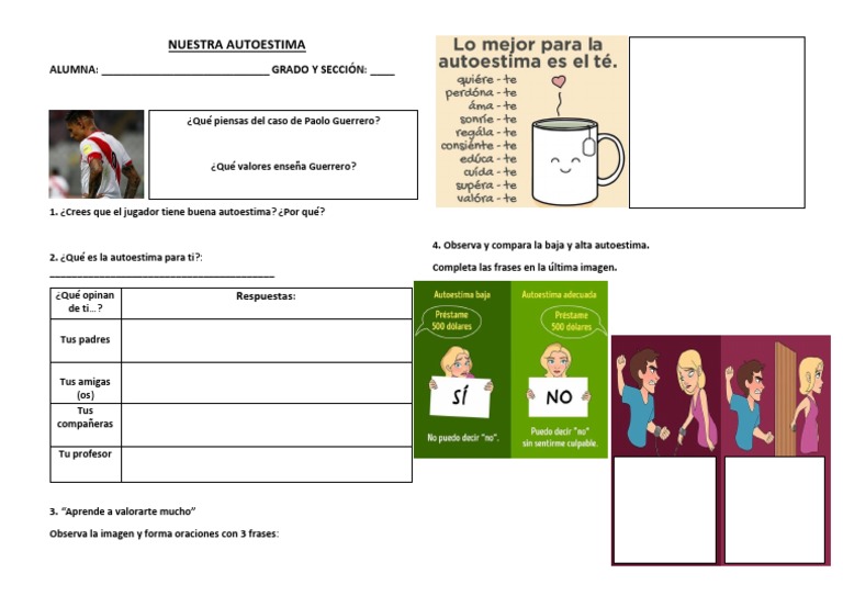 Autoestima: Reflexiones y Comparaciones | PDF | Crecimiento personal y ...