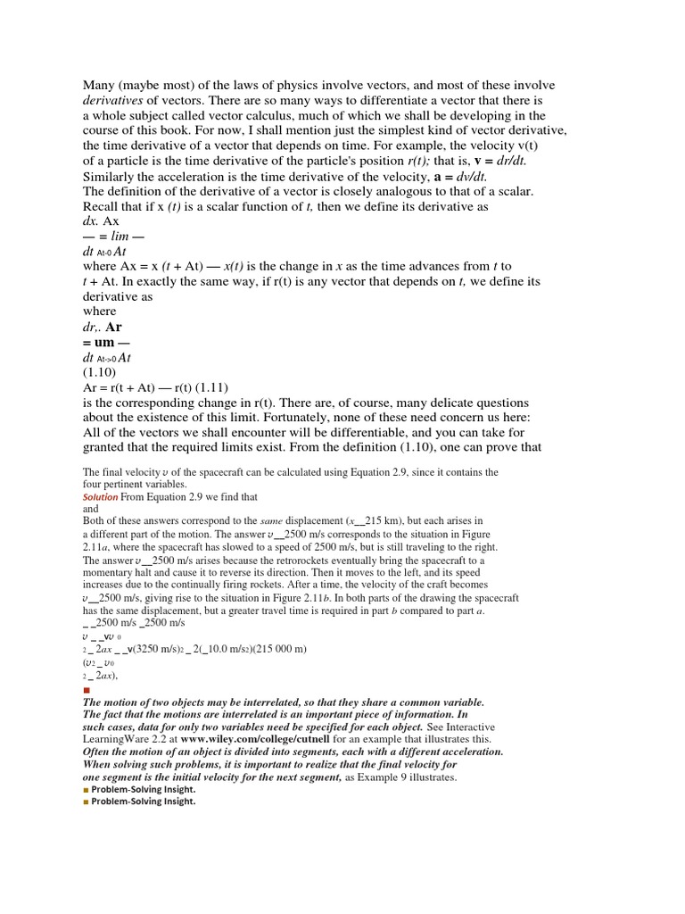 V Dr/dt. A DV/DT.: Derivatives of Vectors. There Are So Many Ways To ...