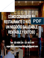 Capacitación Cursos de Venta Sugestiva Sugerida para Meseros, Cajeros y Administradores de Restaurantes y Negocios de Comidas en Bogotá 