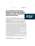 A Cost-Effective Screening Method For Pesticide Residue - Analysis in Fruits, Vegetables, and Cereal Grains