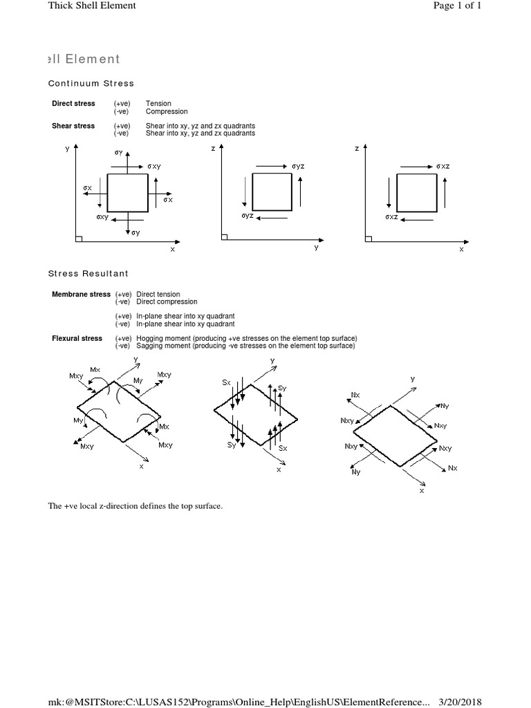 Stress Analysis in Thick Shell Elements | PDF