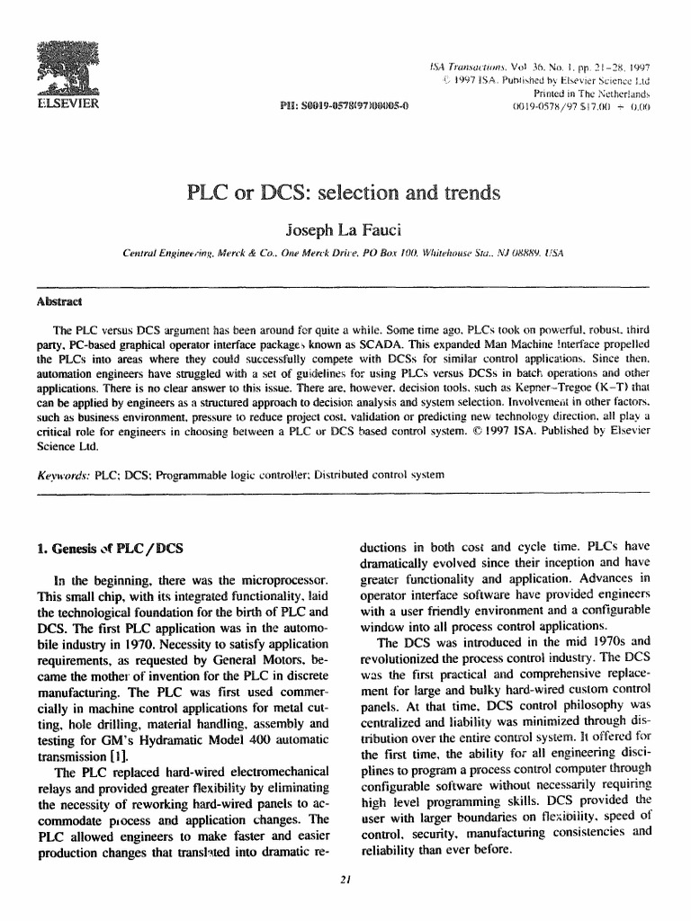 PLC or DCS | PDF | Programmable Logic Controller | Scada