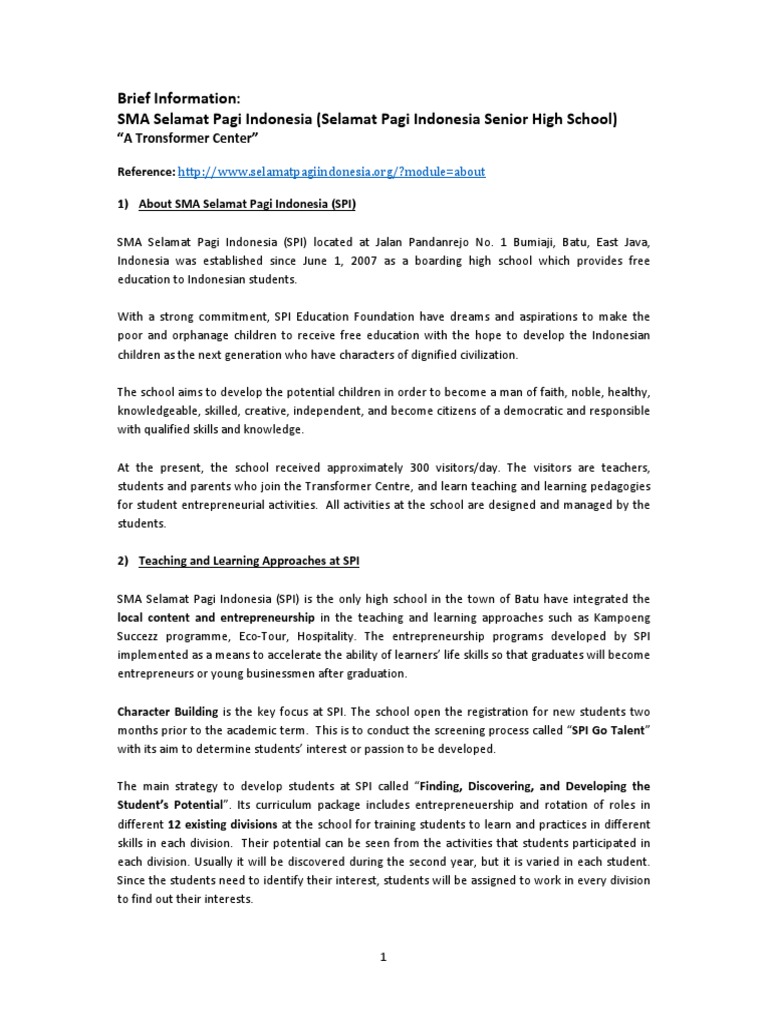 2 Summary Sma Selamat Pagi Indonesia Pdf Entrepreneurship Teachers
