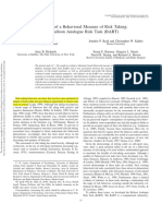 Evaluation of A Behavioral Measure of Risk Taking The Balloon Analogue Risk Task (BART